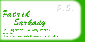 patrik sarkady business card